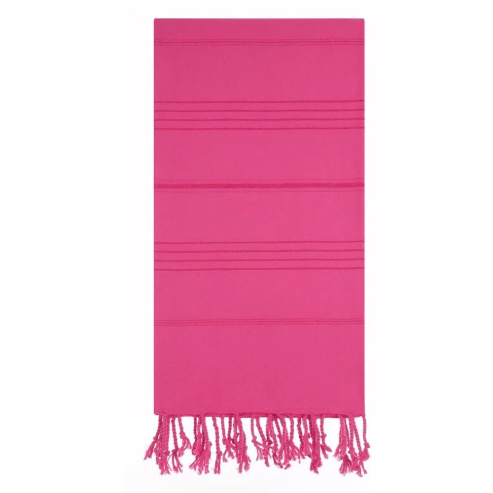 Sand Free Fuchsia Pink 100% Turkish Cotton Beach Bath Towel